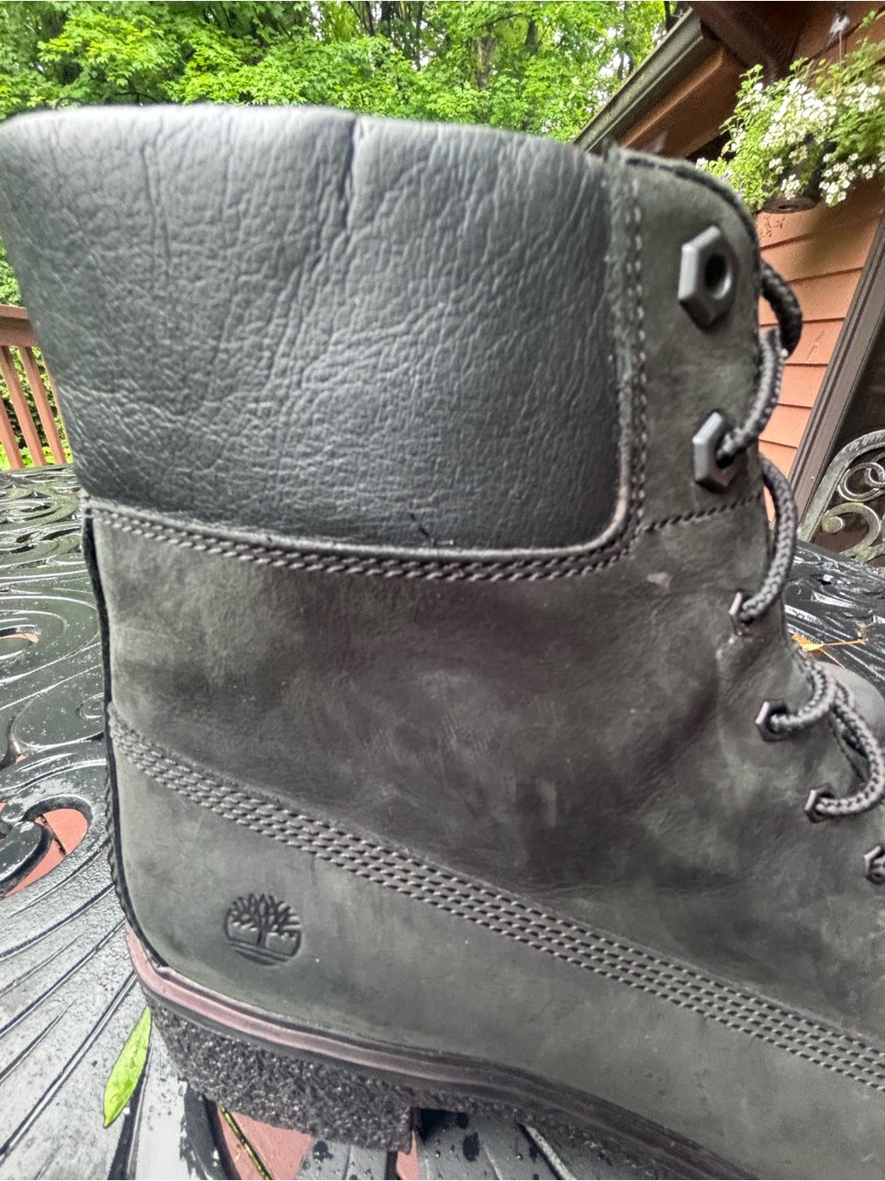 Timberland Black Leather Combat Boots Sz 11 Ankle Boot Festival Fall Waterproof